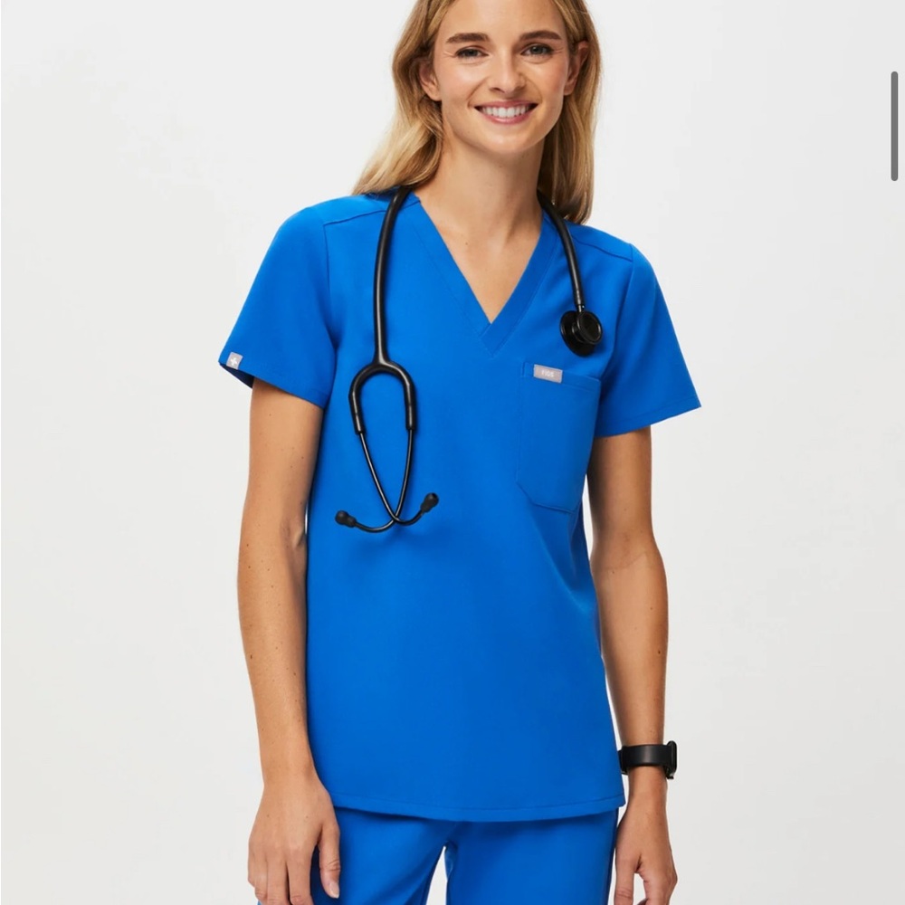 Figs Royal Blue Catarina One-Pocket Scrub Top